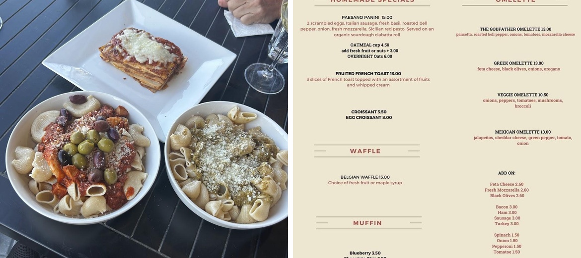 Che Sara Restaurant and Bakery Menu